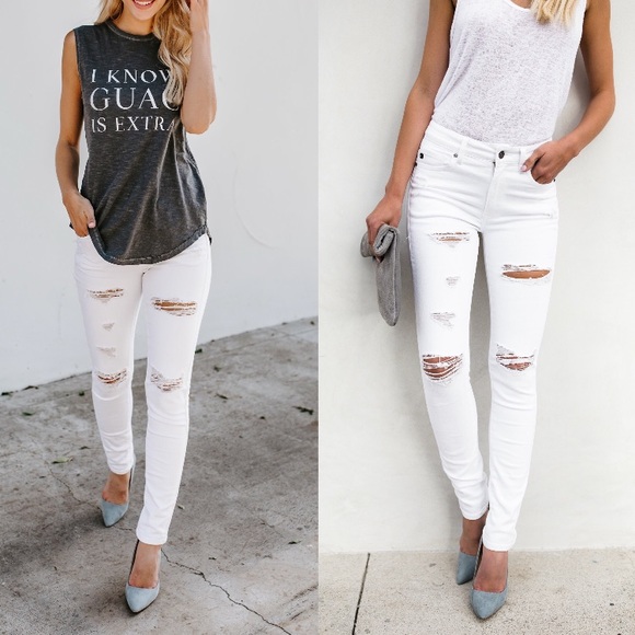 KanCan Denim - NWT. KanCan White Distressed Skinny Jeans
